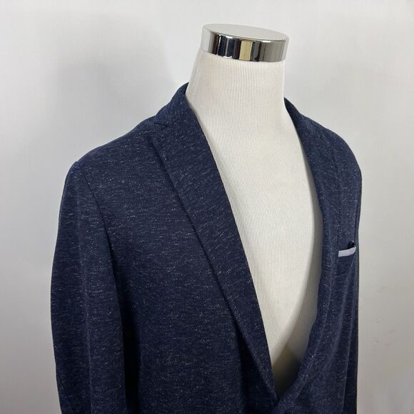Zara Man 46R Sport Coat Cotton Blend Blue Ash One Button Vented Casual Formal - Picture 1 of 7